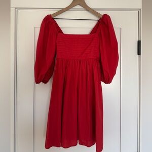 Abercrombie Emerson Poplin Puff Sleeve Mini Dress